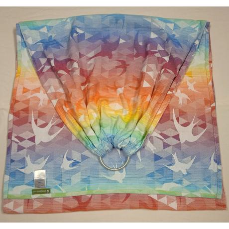 Használt Lenny Lamb karikás kendő - swallows rainbow light, világos fecskés szivárvány