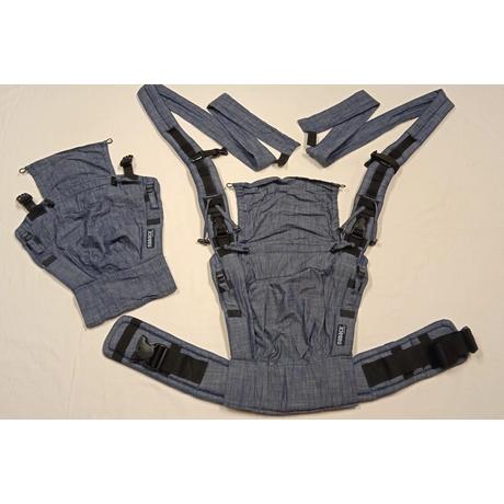 Használt Nabaca® - félcsatos hordozó szettben - puplin, kék denim